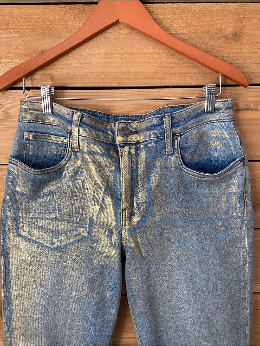 Kut from the Cloth Metallic Silver Coated Cropped Jeans - Picture 3 of 8